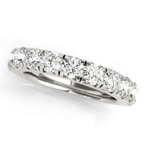 Aminah 1.37 Carat Lab-Created Round cut Prong Half Eternity Diamond Ring