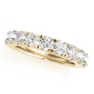 Aminah Lab-Created Yellow Gold Prong Half Eternity Diamond Ring