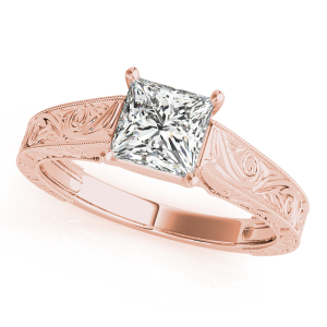 Norabel Lab-Created Rose Gold 4 Prong Solitaire Diamond Ring