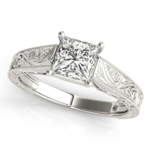 Norabel Lab-Created Princess cut 4 Prong  Solitaire Diamond Ring