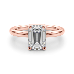 Odierne Lab-Created Rose Gold 4 Prong Classic Solitaire Engagement Diamond Ring