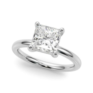 Olif Lab-Created Yellow Gold 4 Prong Solitaire Diamond Ring