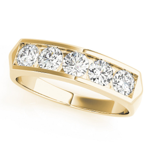 Summit Lab-Created Yellow Gold Channel-Set  Diamond Ring