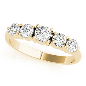 Tinsley Lab-Created Yellow Gold Prong 5 Stone Diamond Ring