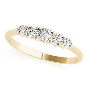 Charlene Lab-Created Yellow Gold Prong 5 Stone Diamond Ring