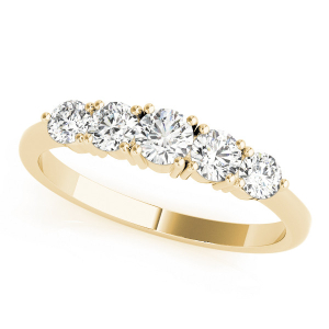 Sinai Lab-Created Yellow Gold Prong 5 Stone Diamond Ring