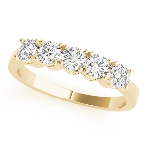 Giovanna Lab-Created Yellow Gold 4 Prong 5 Stone Diamond Ring