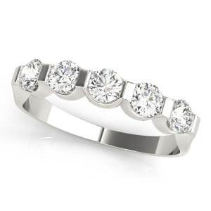 Lab-Created Bar-Set 5 Stone Diamond Ring