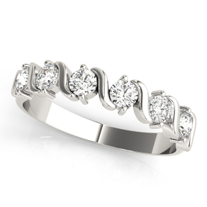 Lab-Created Bar-Set 5 Stone Diamond Ring