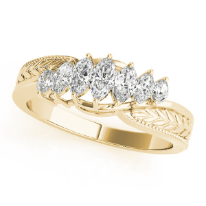 Renezmae Lab-Created Yellow Gold Prong-Set 7 Stone Diamond Ring