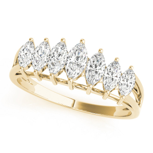 Ispina Lab-Created Yellow Gold Prong-Set 7 Stone Diamond Ring
