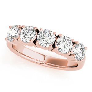 Rebekah Lab-Created Rose Gold Prong 5 Stone Diamond Ring