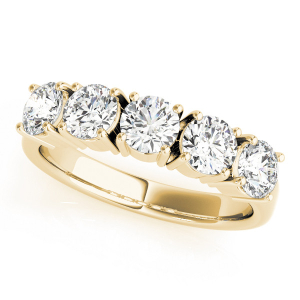 Rebekah Lab-Created Yellow Gold Prong 5 Stone Diamond Ring