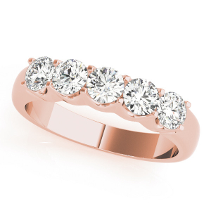 Blanca Lab-Created Rose Gold Prong 5 Stone Diamond Ring