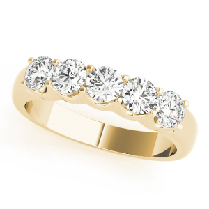 Blanca Lab-Created Yellow Gold Prong 5 Stone Diamond Ring