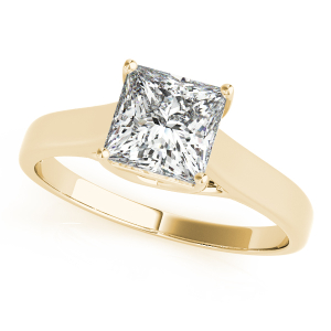 Dixie Lab-Created Yellow Gold 4 Prong Solitaire Diamond Ring
