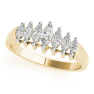 Waverlay Lab-Created Yellow Gold Prong-Set 7 Stone Diamond Ring