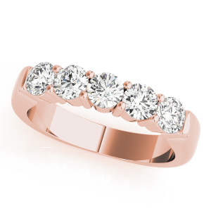 Annika Lab-Created Rose Gold Prong 5 Stone Diamond Ring