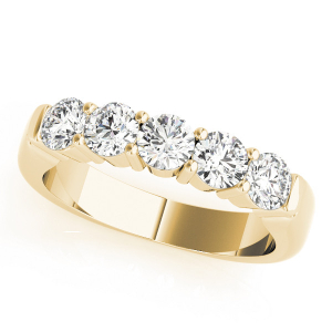 Annika Lab-Created Yellow Gold Prong 5 Stone Diamond Ring