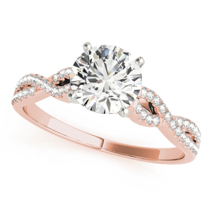 Nikki Lab-Created Rose Gold 4 Prong Side Stone Diamond Ring