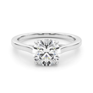 Dyani Natural Round cut 4 Prong  Solitaire Diamond Ring