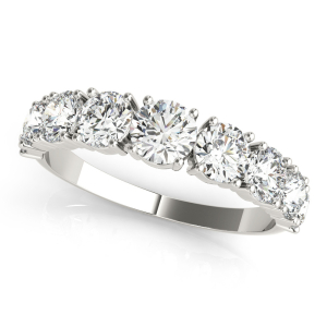 Ariadne Lab-Created Silver Prong Half Eternity Diamond Ring
