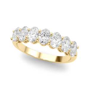 Natural Yellow Gold Prong-Set 7 Stone Diamond Ring