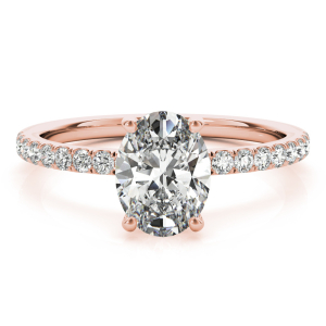 Jenny Lab-Created Rose Gold Halo Engagement Diamond Ring