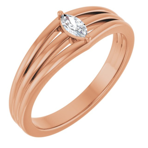 Maida Natural Rose Gold 2 Prong Solitaire Diamond Ring