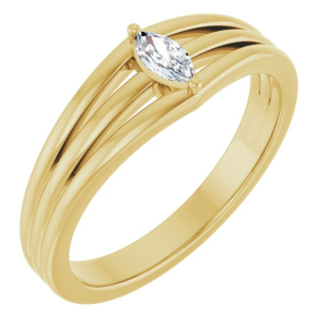 Maida Natural Yellow Gold 2 Prong Solitaire Diamond Ring