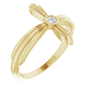 Maeven Natural Yellow Gold Bezel Solitaire Diamond Ring