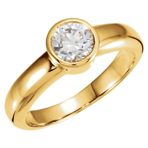 Madalaine Lab-Created Rose Gold Bezel Solitaire Diamond Ring