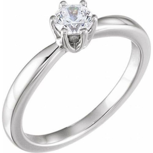 Meara Natural Round cut 6 Prong  Solitaire Diamond Ring