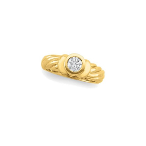 Maddisyn Natural Round cut Bezel  Solitaire Diamond Ring