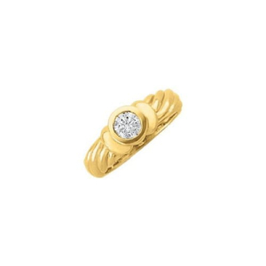 Maddisyn Natural Yellow Gold Bezel Solitaire Diamond Ring
