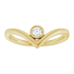Maricela Lab-Created Diamond Yellow Gold Bezel Classic Solitaire Engagement Ring