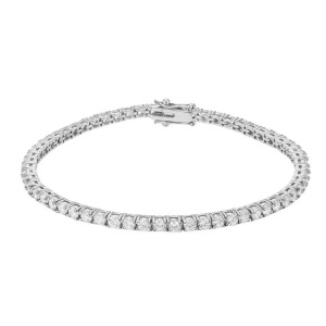 Stormy Lab-Created Platinum 4 Prong Diamond Tennis Bracelet