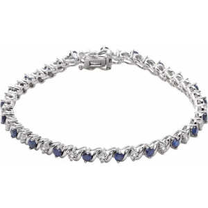 Botill Blue Sapphire Silver  Bracelet
