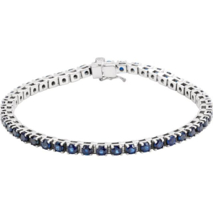 Barzah Blue White Gold Sapphire Bracelet