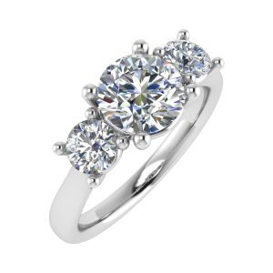 Darlina Lab-Created Rose Gold 4 Prong Trilogy Engagement Diamond Ring