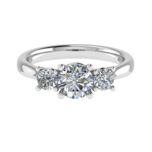 Darlina Lab-Created Round cut 4 Prong  Trilogy Engagement Diamond Ring