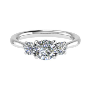Dyan Lab-Created Round cut 4 Prong  Trilogy Engagement Diamond Ring