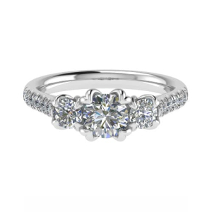 Dorene Lab-Created Double Prong 3 Stone Diamond Ring
