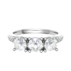 Dagian Lab-Created 4 Prong 3 Stone Diamond Ring