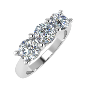 Dawnielle Lab-Created Diamond Rose Gold 4 Prong Trilogy Engagement Ring