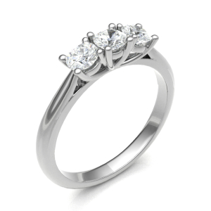Danise Lab-Created Rose Gold 4 Prong Trilogy Engagement Diamond Ring