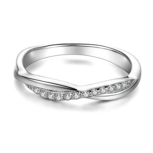 Evlin Lab-Created Round cut Channel Set  Diamond Ring