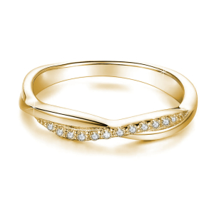 Evlin Lab-Created Yellow Gold Channel Set  Diamond Ring