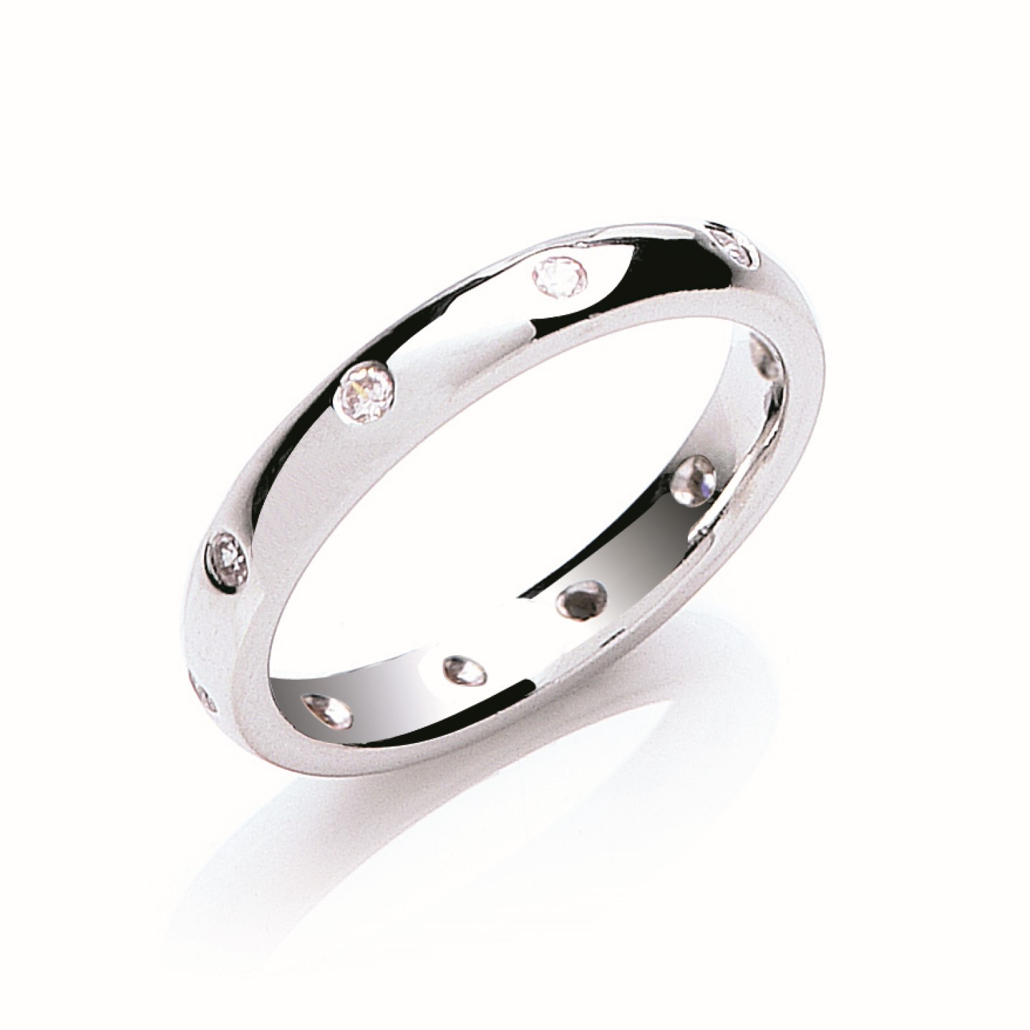 Aubree Natural Diamond White Gold Women's Wedding Ring
