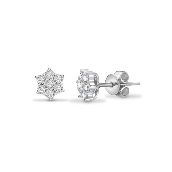 Gaylyn Natural Prong Set Cluster Diamond Earrings